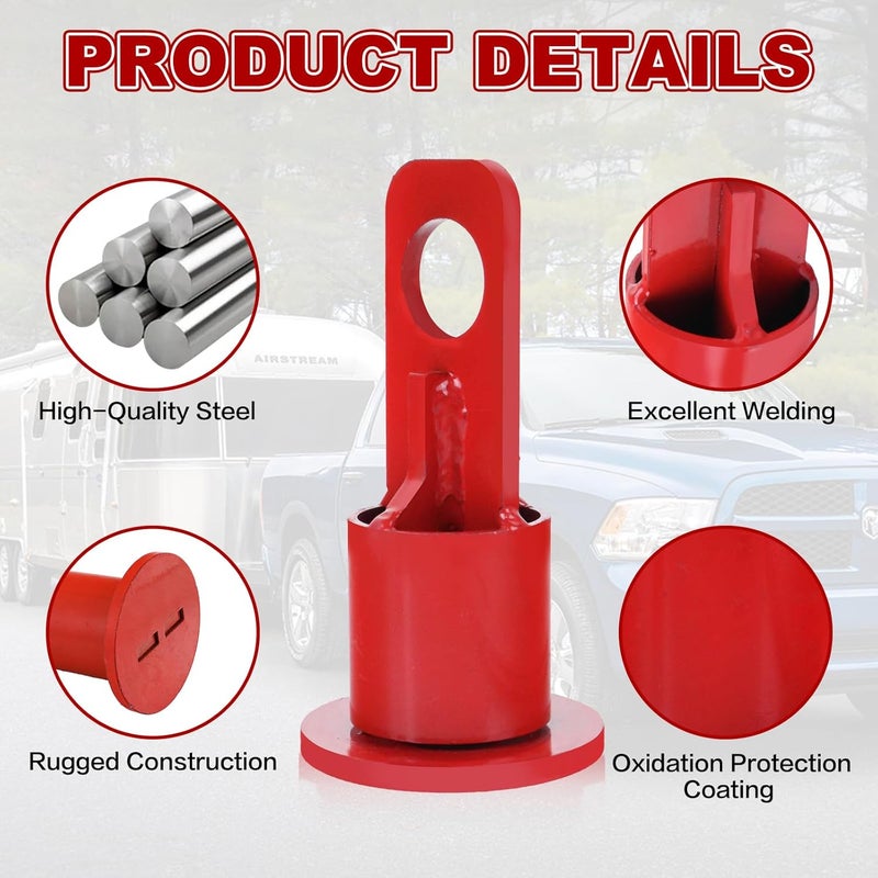 TNCZHYLX 5th Wheel Lifting Hook Wheel Hitch Trailer 5th Wheel Lifting Bracket Replace #6100, Weight Capacity of 500 Lbs - Great for Trucks and Trailers, Easy to Install (Red) - Image 3